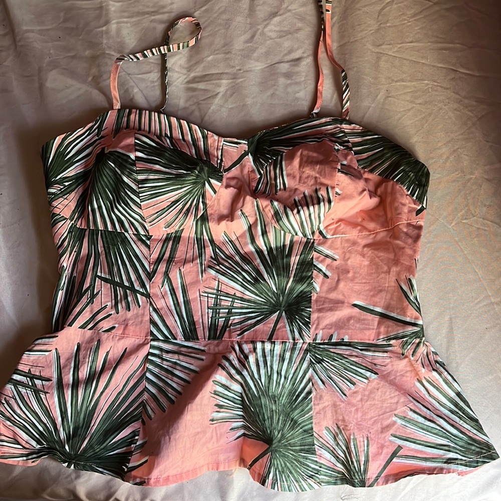 Pink Palm tree crop top